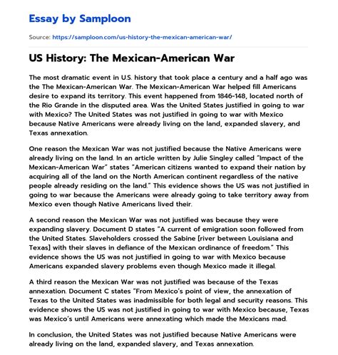 Tips for Writing a Mexican-American War DBQ Essay